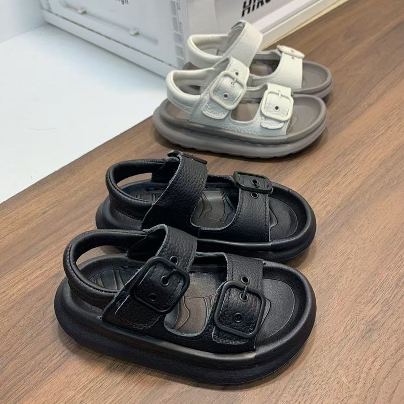 Boys Sandals 2025 New Summer Children Open Toe Beach Shoes Fashion Retro Belt Buckle Girls Casual Shoes Trendy