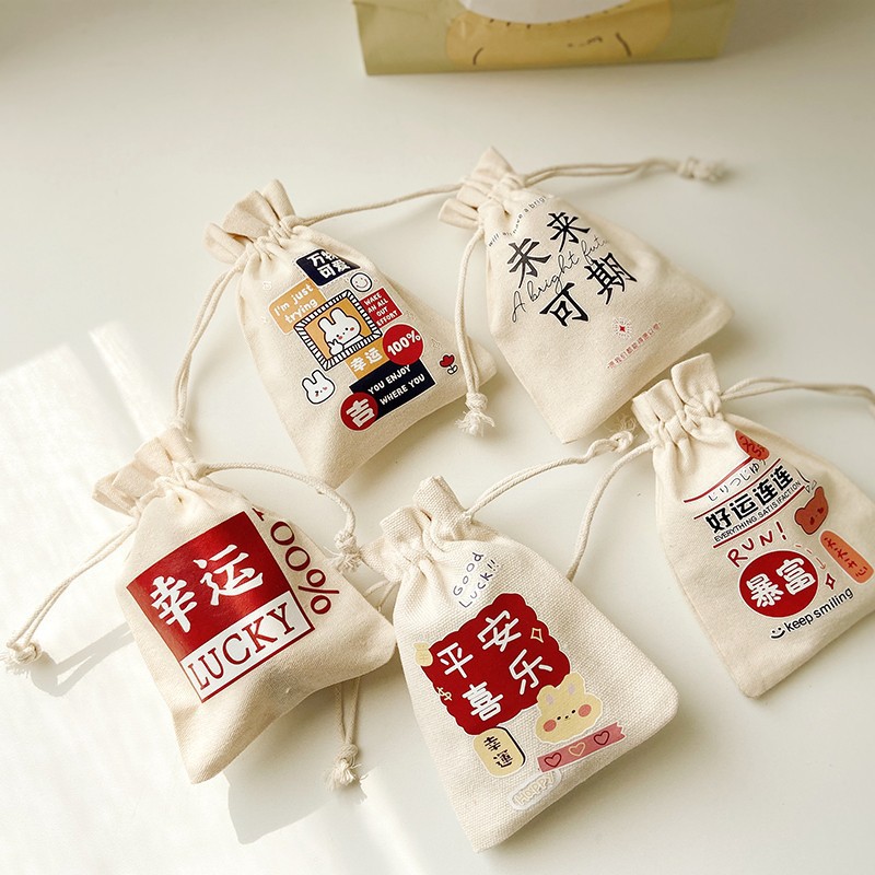 Lock canvas bag blessing words for college entrance examination blessing bag gold ranking title gift bag drawstring bag wholesale