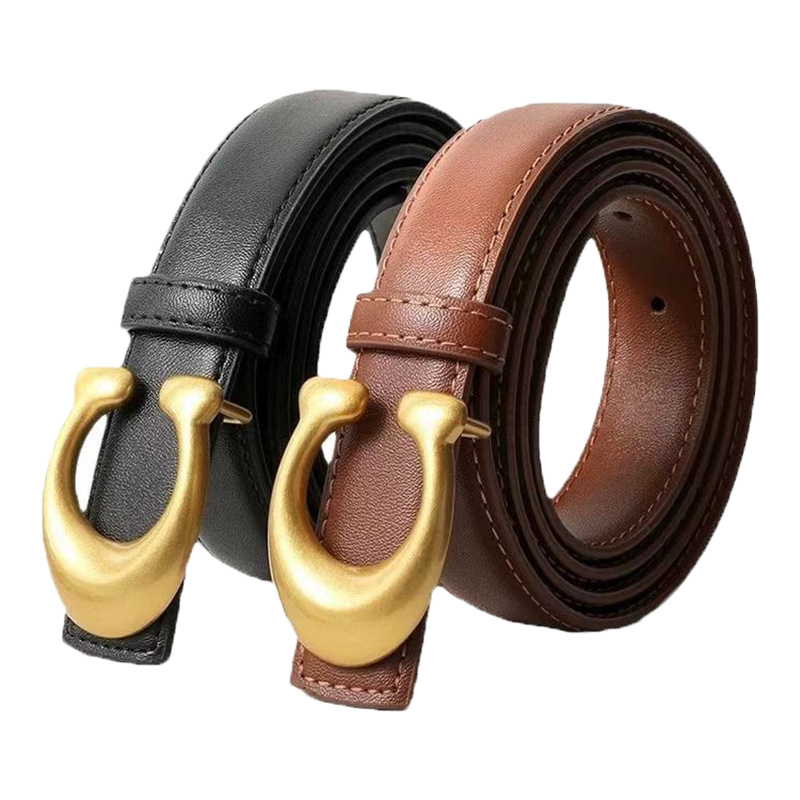New Decorative Design Niche C-Shaped Buckle Belt Trendy Versatile Ins Belt for Women with Jeans for Women