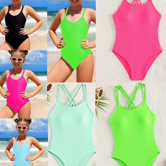 2023 hot spring one-piece swimsuit female children's Swimsuit Beach swimsuit cute swimsuit big childhood 8 years old 12 years old