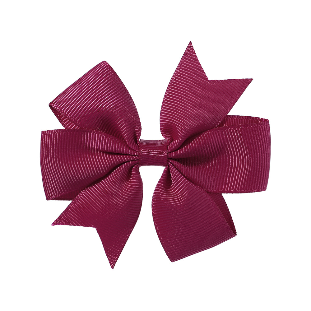 Picture of 53 Colors Amazon Hot Selling Six-Ear Pure Color Ribbed Fishtail Bow Hairpin Hair Accessories Kidsren's Headwear 564