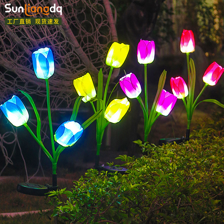Cross-border new solar Tulip lamp simulation insert lamp LED Garden Garden lamp lawn outdoor waterproof
