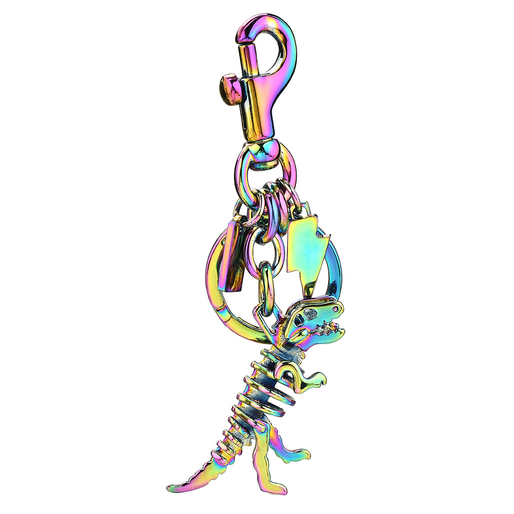 Alloy Colorful Skull Dinosaur Keychain Halloween Skull Horror Key Pendant Small Gift Keychain Pendant
