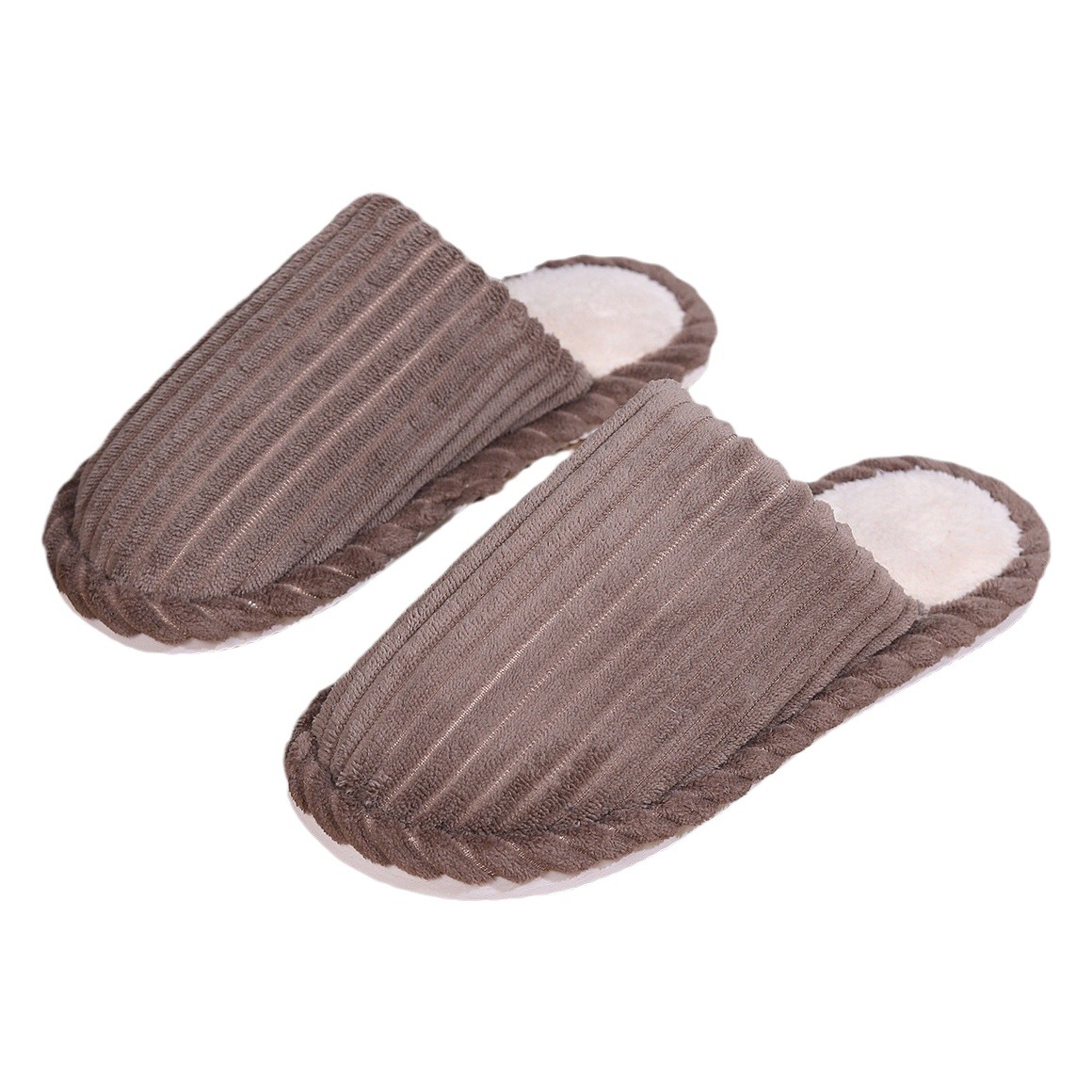 Cotton slippers women's winter closed toe home home can be worn outside thick bottom home indoor down cloth warm cotton slippers wholesale