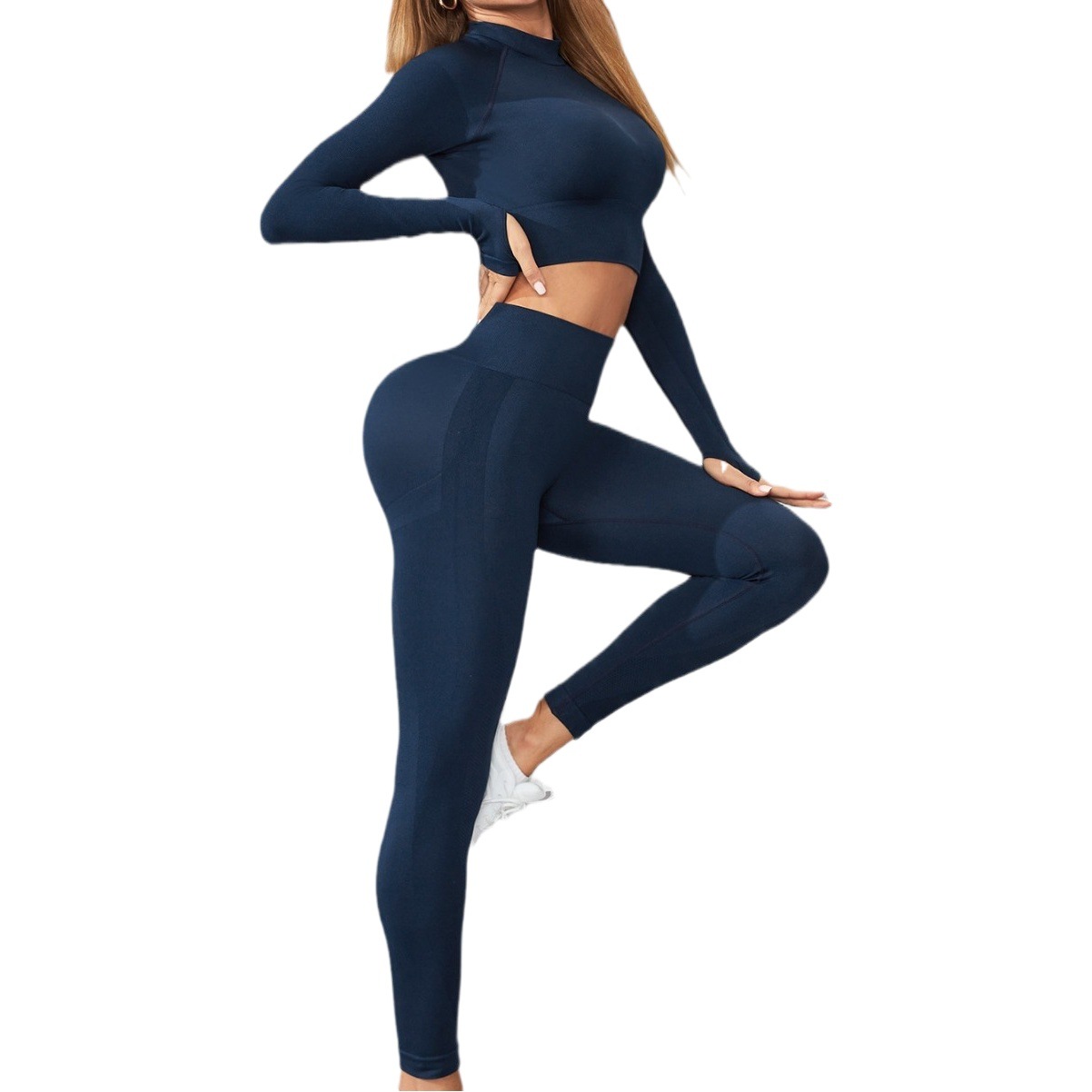 European and American Cross-border Explosions Autumn and Winter Sexy Tight Slimming Quick-drying Casual Running Fitness Yoga Clothing Female Sports suit