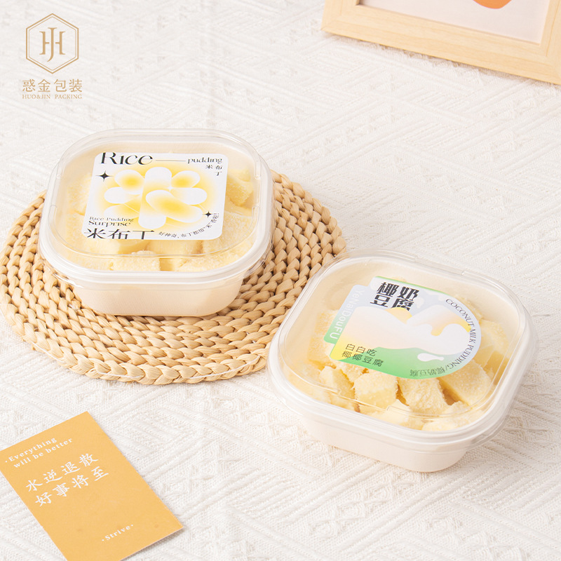 Coconut milk tofu packing box chocolate tender pudding rice pudding cake box coconut milk frozen baking cheese pastry box