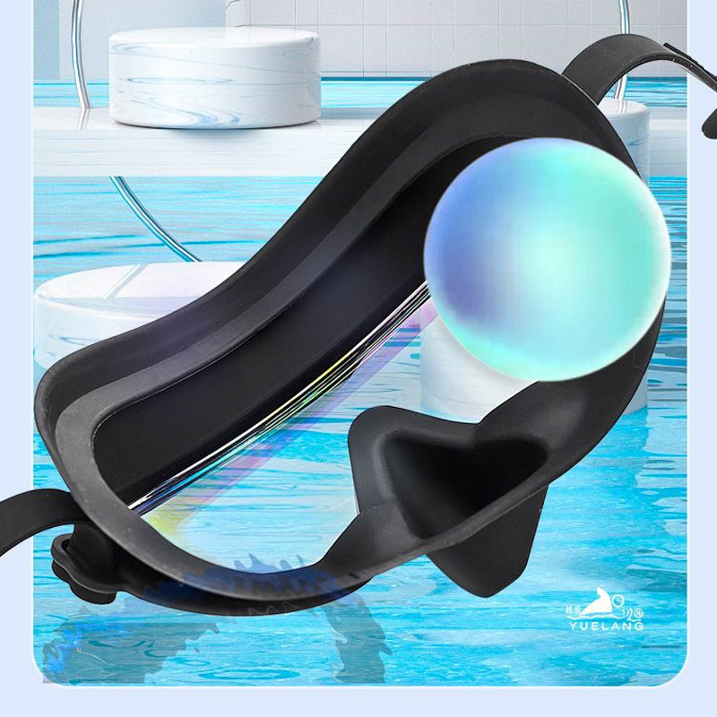 Picture of High-end Electroplated Colorful Anti-choking Swimming Goggles HD Waterproof Anti-fog Swimming Goggles Nose Protection Eye Protection Myopia Swimming Glasses