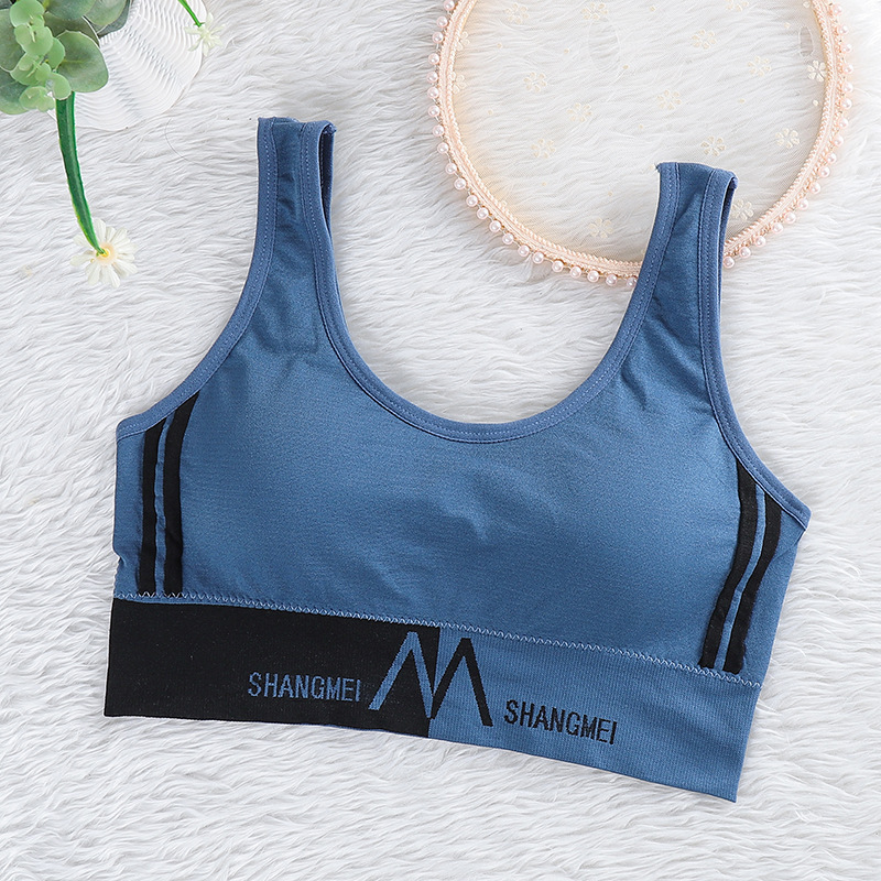 Picture of European and American Style Explosions M Letter Beautiful Back Wrapped Breast Tube Top Underwear Women's Sports Yoga No Steel Ring Vest Bra Women