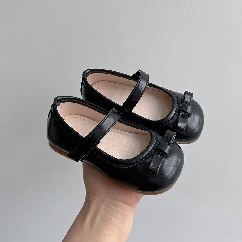 Picture of Tongku rabbit retro girls' leather shoes Spring and Autumn new children's single-layer shoes low-cut little girl's peas shoes soft-soled baby shoes