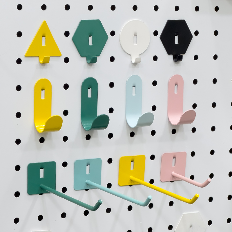 Hole board hook hanging board mesh basket round hole universal metal magnetic storage shelf desk storage dopamine small hanging pegs