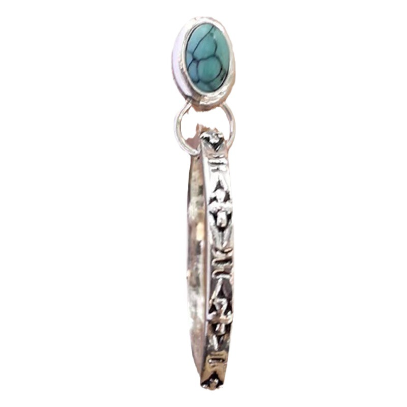 European and American Style Fashion Circle Earrings Gemstone Stud Bedi Bohemian Style Vintage Agate Turquoise Earrings