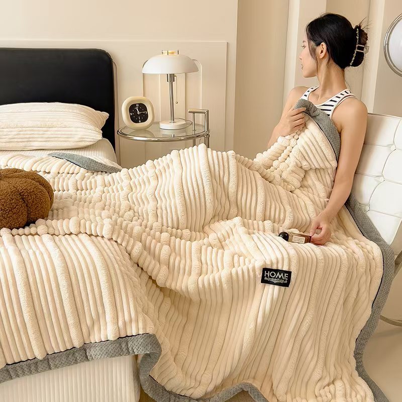 Picture of Rabbit velvet blanket thickened office nap blanket is air-conditioned sofa coral velvet lunch break shawl small blanket wholesale