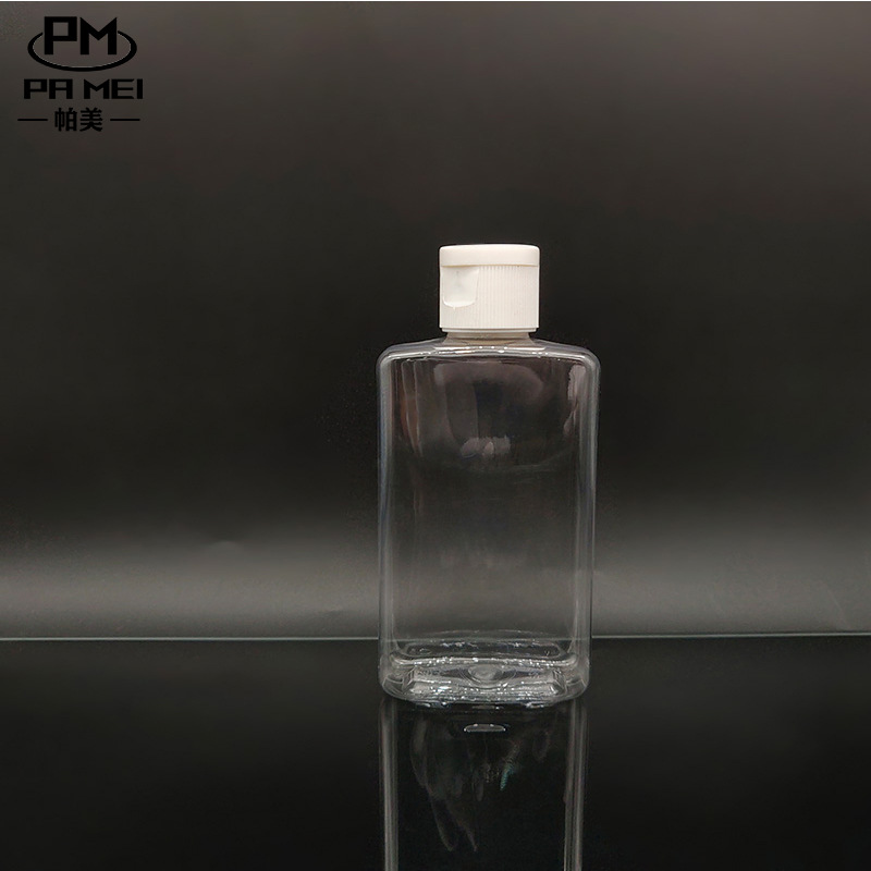 20 teeth 90mlPET square bottle plastic bottle transparent bottle jar square bottle square bottle flip lid processing
