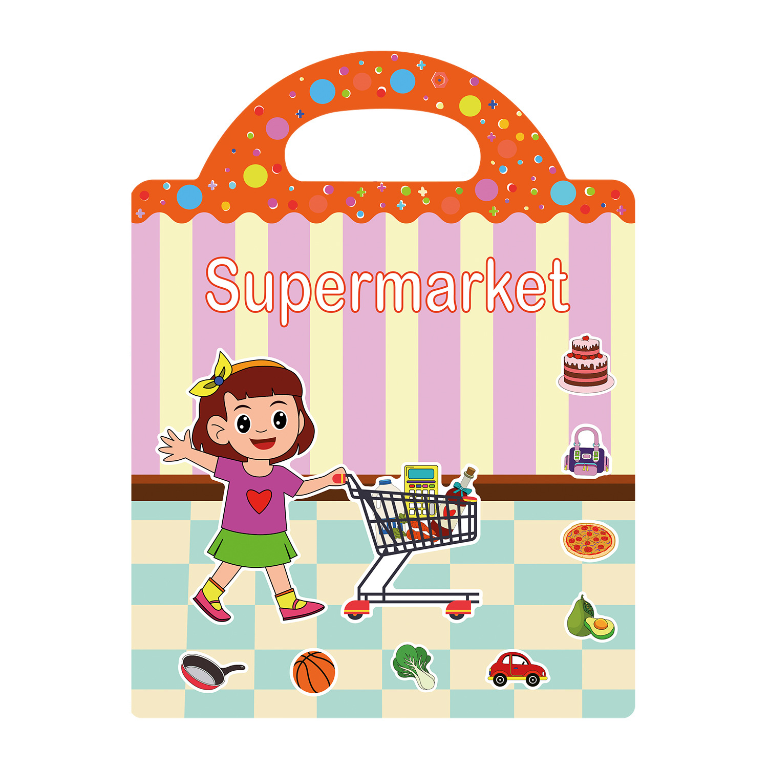 Picture of Cross-border DIY fun children's scene sticker book early education concentration training can be moved repeatedly paste quiet book
