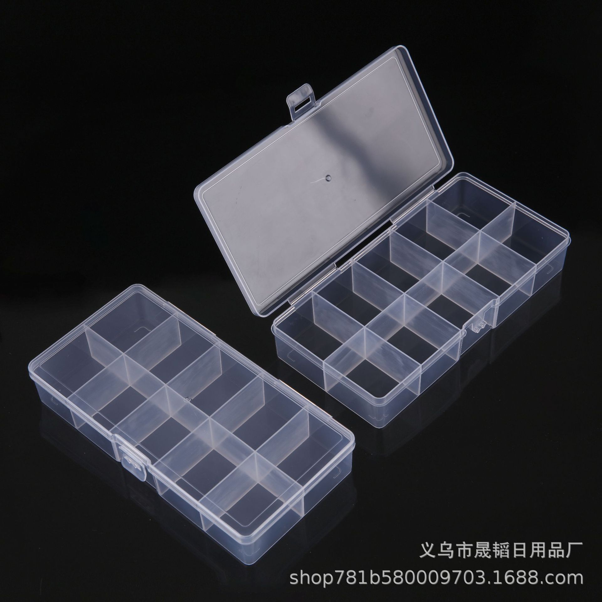 Large Fixed 10-grids Plastic Storage Box Hardware Tool Sorting Box Rubber Band Beaded Hook Spare Parts Box