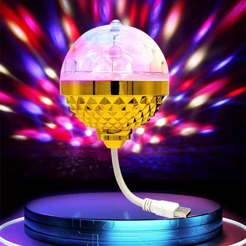 Universal rotating mini crystal magic ball light 5v colorful projection spotlight indoor disco atmosphere laser stage light