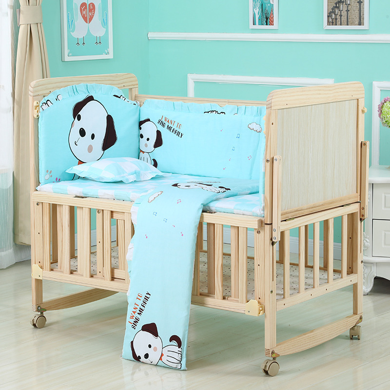 Picture of Factory Direct Sales Crib Solid Wood Paint-Free Baby Bed Multi-Functional Kidsren's Bb Cradle Bed Wholesale Dropshipping