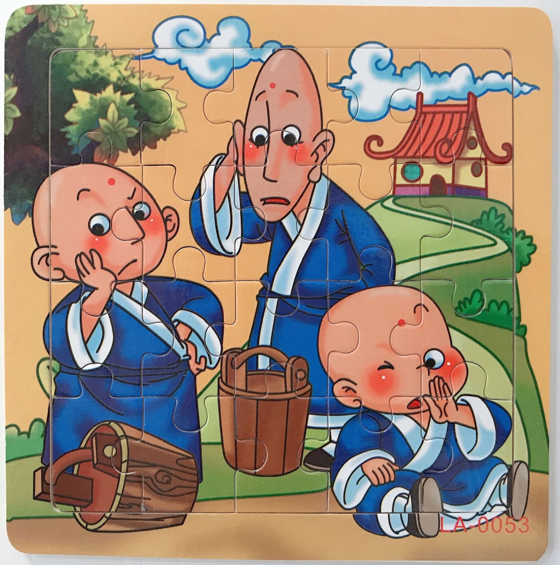 Picture of 20 Pieces of Wooden Kidsren's Intellectual Toys, Wooden Puzzles, Cartoon Animals, Street Stall Toys, Factory Direct Supply