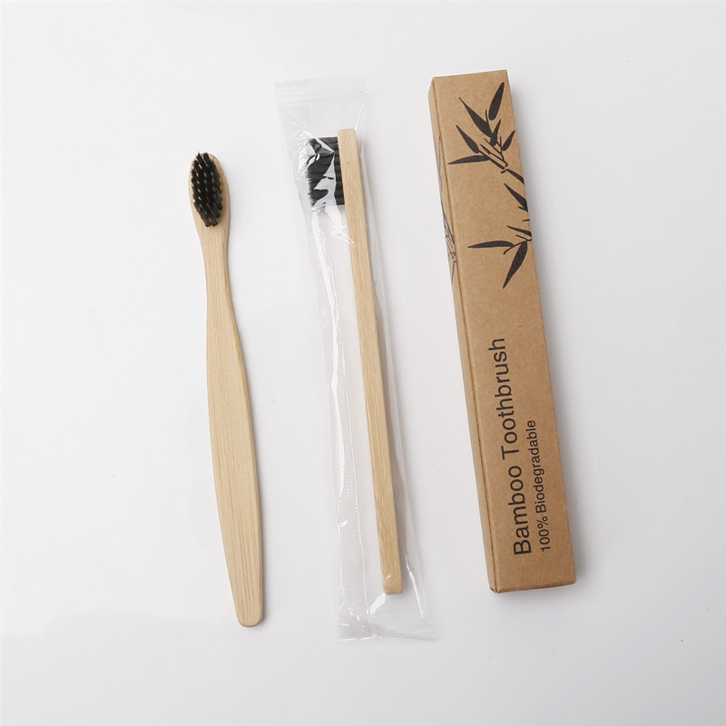 Picture of Hotel Bamboo Toothbrush Bamboo Toothbrush Bamboo Charcoal Kidsren's Bamboo Handle Wooden Soft Hair Logo Portable Environmentally Friendly Kidsren's Health