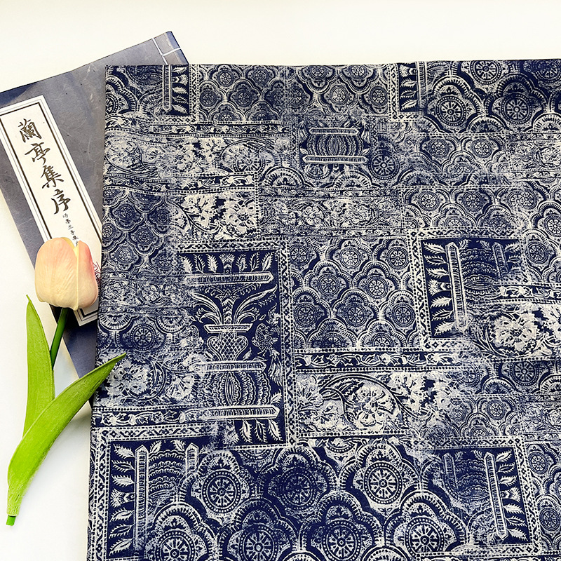 Ethnic Pattern Cotton 20 Cotton and Linen Fabric Digital Printing Children's Clothing Shirt Hanfu New Chinese Clothing Fabric