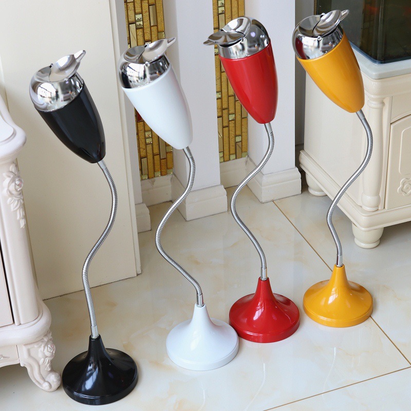 Cross-border vertical ashtray creative personality large living room metal office covered anti-fly ash ashtray floor type