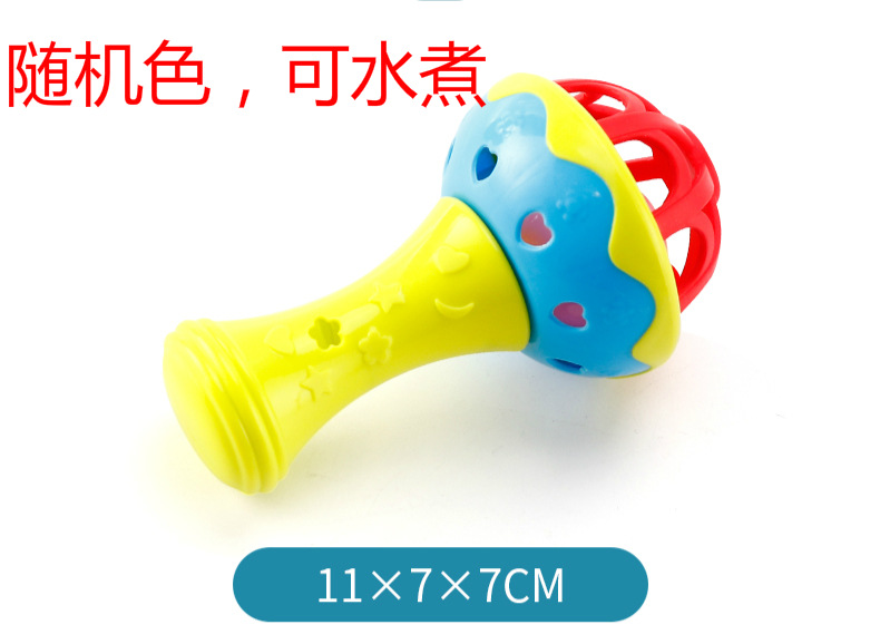 Picture of Boiled baby soft rubber ball dumbbell hand rattle toy 0-1 years old baby gripping gummy baby soothing