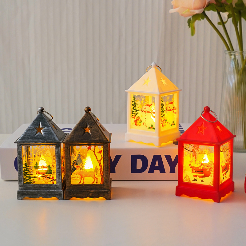 Christmas wind lamp LED electronic candle lamp creative night light Christmas tree pendant decoration supplies Christmas gift