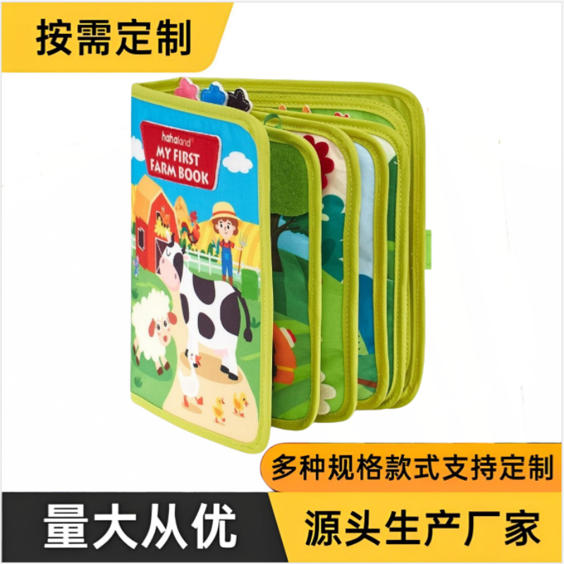 Cross-border New Products Baby Children's Farm Animal Cognition Early Education Learning Board Fruit Tree Farm Tools Story Book Felt Busy