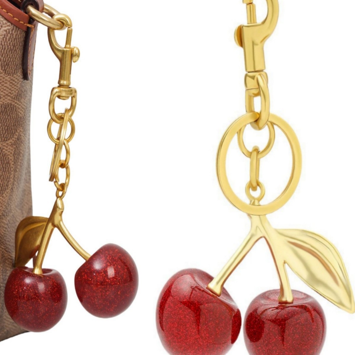 Cross-border European and American Retro Fashion Cherry Keychain High-grade Cherry Bag Pendant Pendant