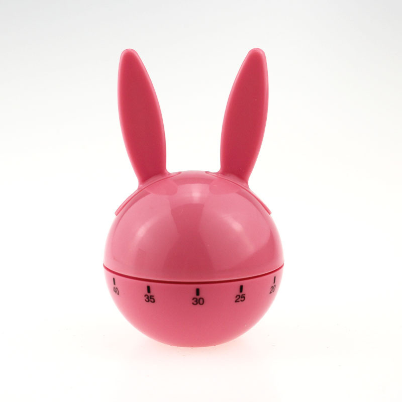 Picture of 60 minutes rabbit modeling mechanical timer on the chain students learning time management alarm clock kitchen soup