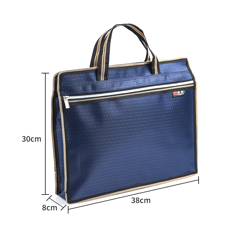 Men's Briefcase Ready-Made Oxford Cloth Laptop Document Bag Honeycomb Pattern Flower Cloth Satchel Business