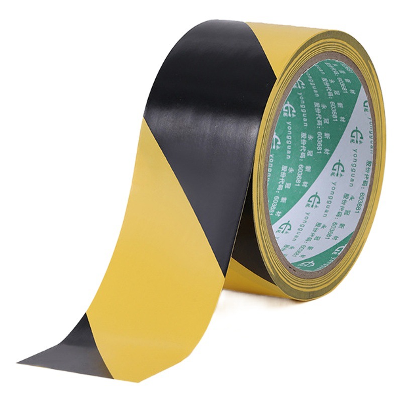 PVC safety warning tape warning tape black and yellow zebra crossing warehouse ground marking floor tape spot