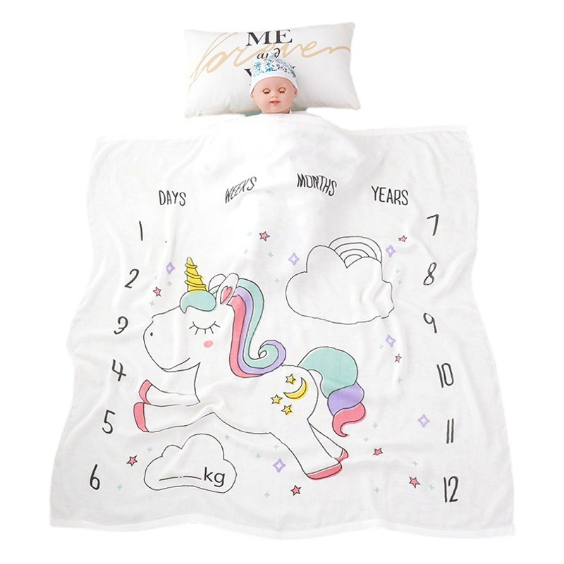 Double Gauze Baby's Wrapping Towel Swaddling Towel Bamboo Fiber Baby Bath Towel Newborn Children's Covering Blanket Kindergarten Covering Quilt