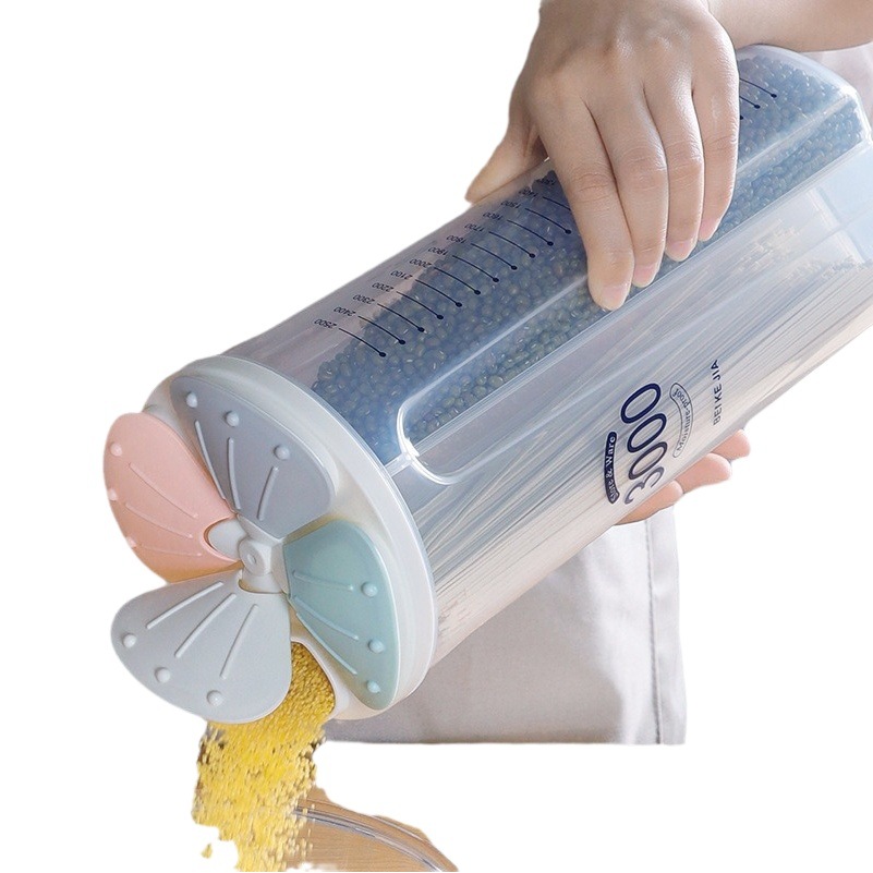 Grain Storage Jar Plastic Compartment Storage Jar Kitchen Household Food Sealed Beans Bean Storage Box