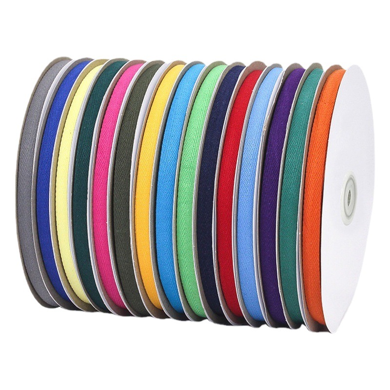 Factory wholesale 1cm color cotton herringline webbing textile accessories cotton belt strap piping cloth hemming belt