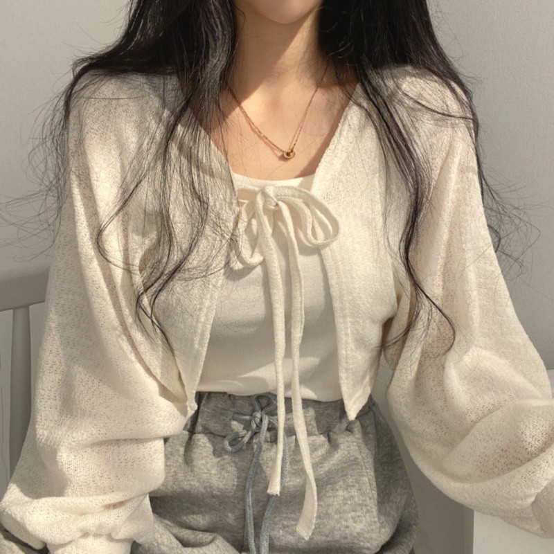 Summer Japanese Style Sun Protection Clothing for Female Students Korean Style Loose and Versatile Cardigan Long-Sleeved Thin Outer Jacket Trendy