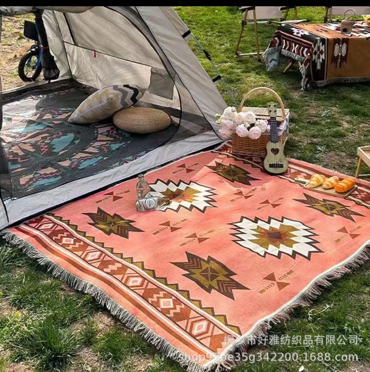 Custom Bohemian Outdoor Camping Blanket Thickened Full Cover Universal Sofa Blanket Office Nap Air-conditioning Blanket Cover Blanket