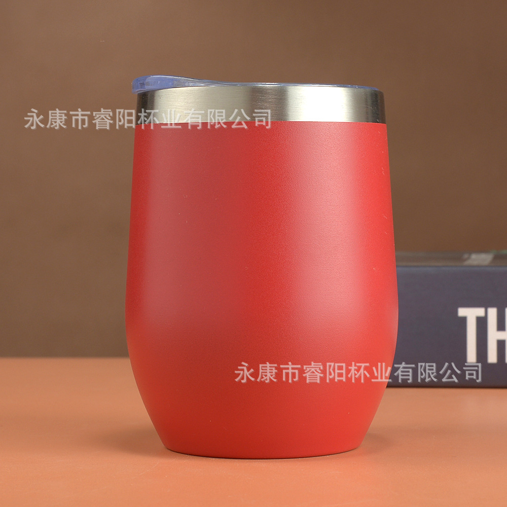 Picture of Cross-border Amazon swig eggshell cup U-shaped egg cup 304 stainless steel double layer 12oz in stock handle red wine cup