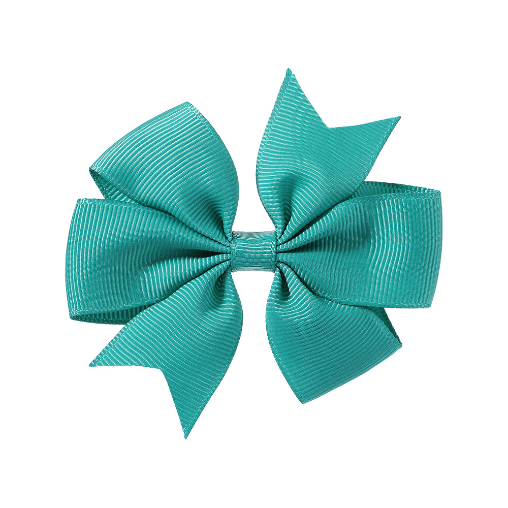 Picture of 53 Colors Amazon Hot Selling Six-Ear Pure Color Ribbed Fishtail Bow Hairpin Hair Accessories Kidsren's Headwear 564