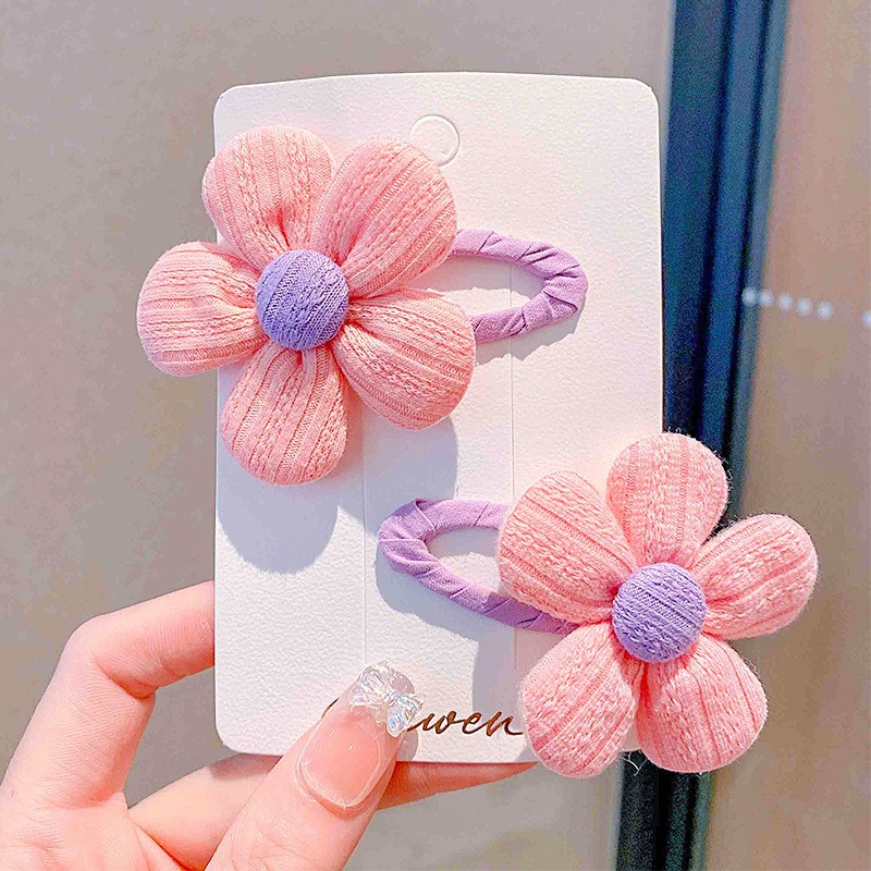 Picture of New Flower hairpin fresh baby hairpin headdress flower children's hair accessories do not hurt hair BB clip girl bangs clip headdress