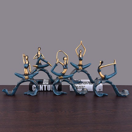 Picture of Cute styling Yoga Girl Fitness window miniature scene ornaments desktop ins girl room decoration wholesale