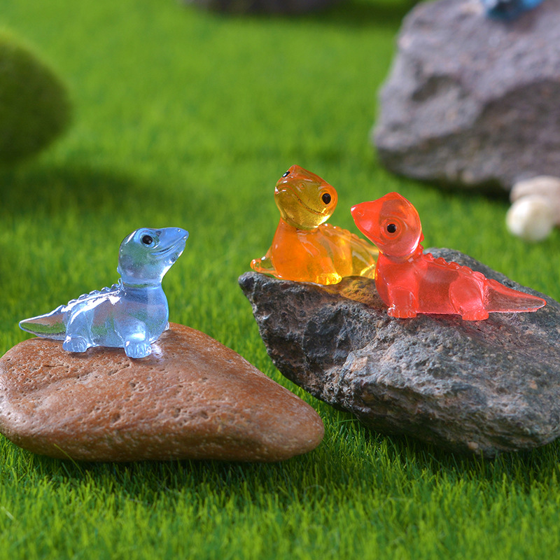 Picture of Cross-Border Cute Luminous Cute Little Lizard Micro Landscape Gardening Ornaments Cartoon DIY Material Resin Crafts