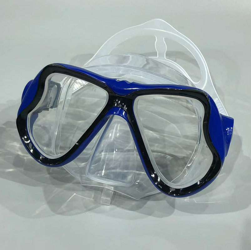 Picture of Large frame diving goggles snorkeling myopia lens diving mask liquid silicone PVC diving goggles tempered glass