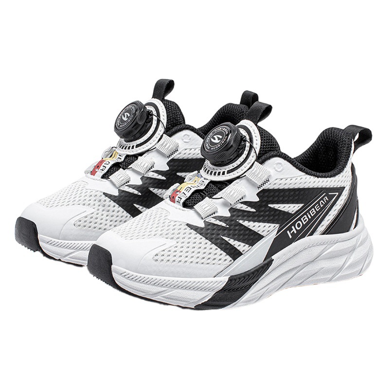Habi bear net spring rotating buckle boys casual shoes girls double net contrast trendy sneaker a generation of hair