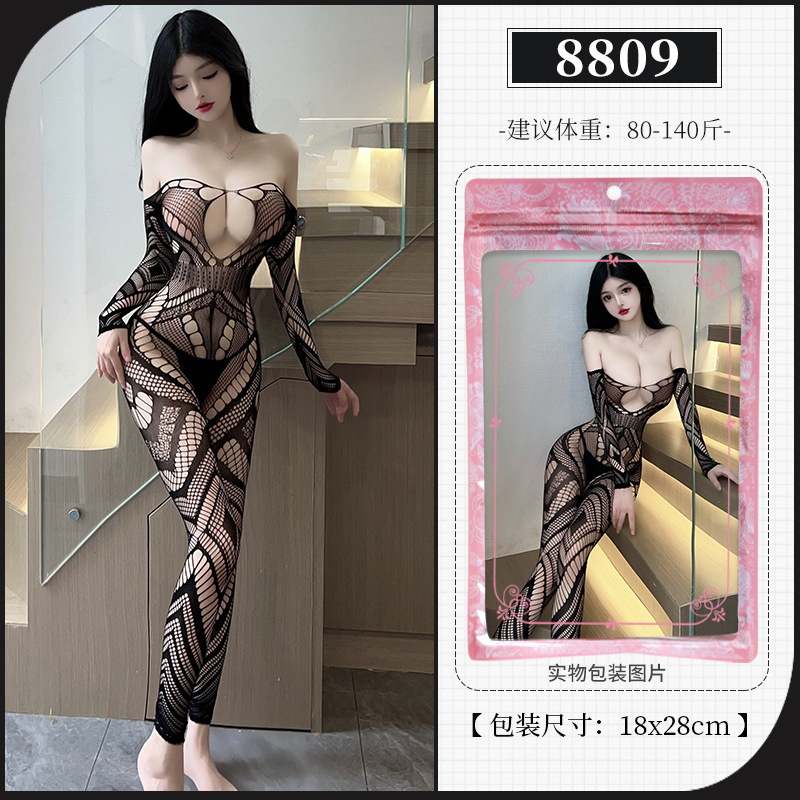 Picture of Lin Linting Sexy Large Size Silk Stockings Crotch-Free Net Clothes Passion Temptation Hot Flirting Bed Lingerie