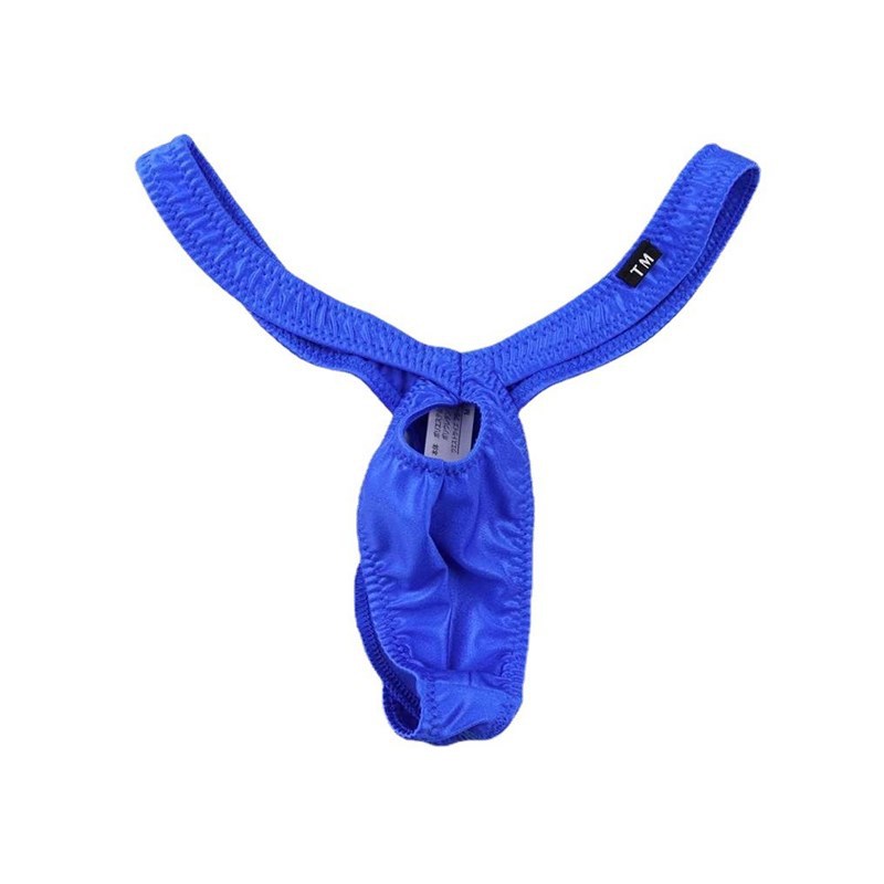 Picture of Front Hollow Pocket Men's Thong Low Waist Sexy Stretchy Men's T-pants U Convex Pocket Comfortable
