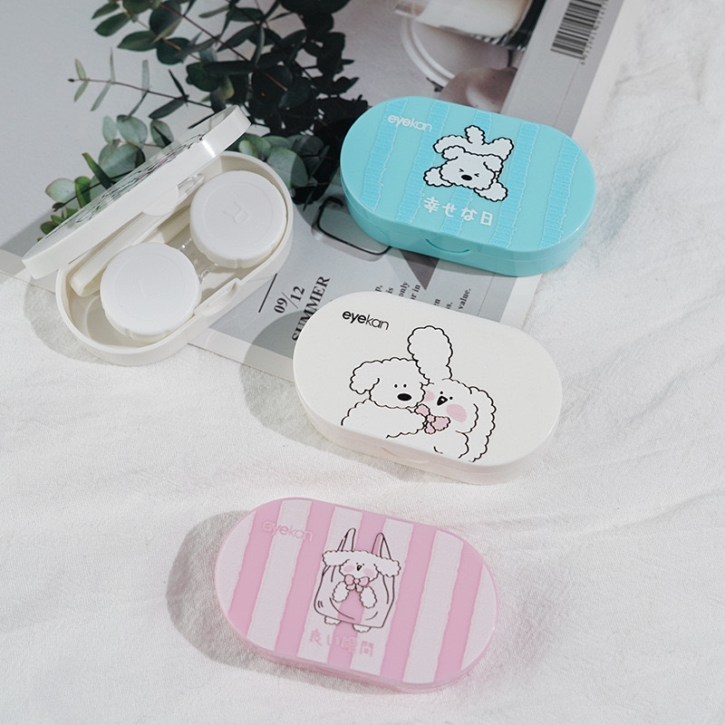 Kaida new portable cute contact lens box companion box care box duplex box beauty pupil box K2019-001