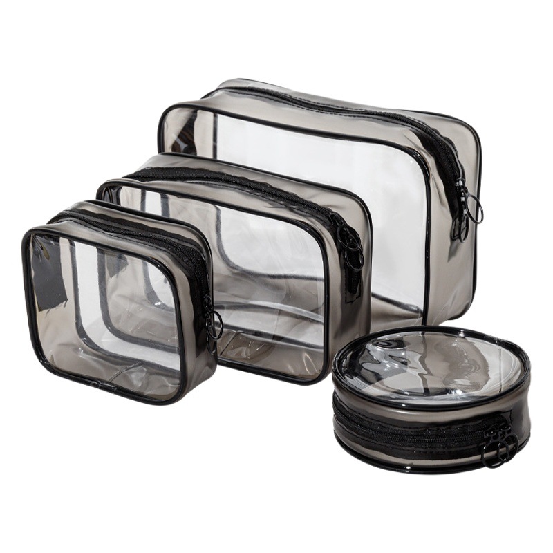 PVC bag multi-functional cosmetic bag four-piece pvc bag storage bag transparent bag in stock wholesale portable wash bag