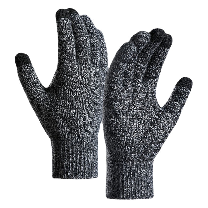 Picture of Knitted Gloves Autumn fleece-lined Thickened Touch Screen Knitted Riding Cold-proof Non-slip Offset Printing Winter Warm Gloves