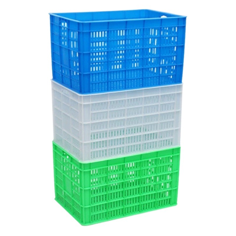 Thickened 571-350 plastic turnover basket blue 610*420*360 workshop material transfer basket Persimmon basket